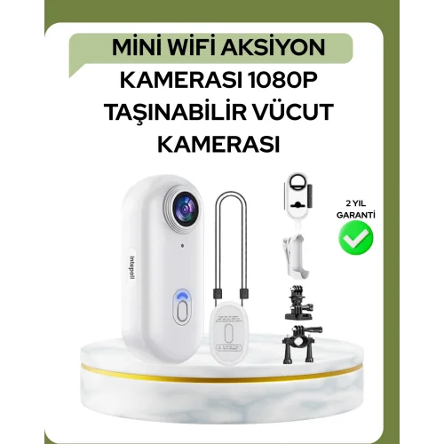 Mey İthalat® 1080P WiFi Spor Kamerası Su Geçirmez Mini Aksiyon Kamera