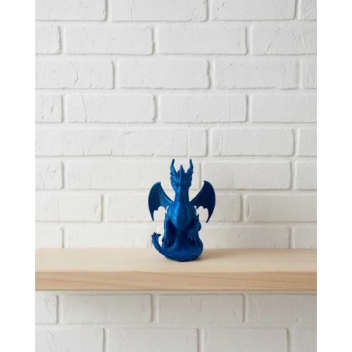 Mey İthalat® 12 cm Mavi Ejderha Figürü Koleksiyonluk Dekoratif Biblo