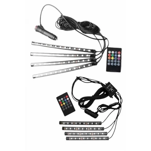 Mey İthalat® 12Lİ Şerit Led Işık RGB Sese ve Müziğe Duyarlı Araç İçi Ayak Altı