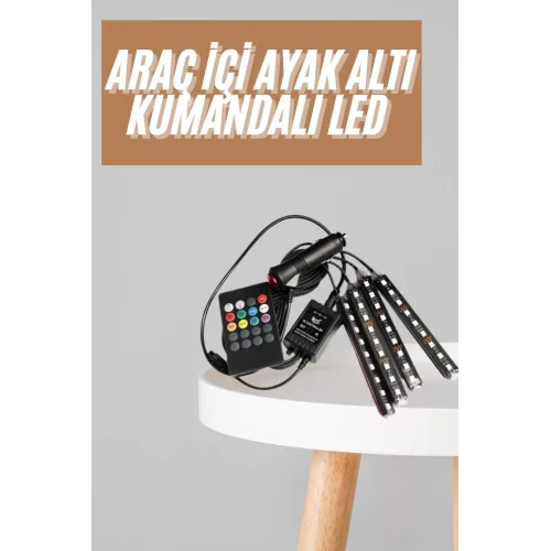 Mey İthalat® 12Lİ Şerit Led Işık RGB Sese ve Müziğe Duyarlı Araç İçi Ayak Altı