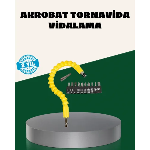 Mey İthalat® 12 Parça Akrobat Bits Seti Çok Amaçlı Vidalama Dayanıklı Çelik