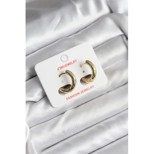 Mey İthalat® 14K Gold Renk Kaplama CM Kadın Küpe