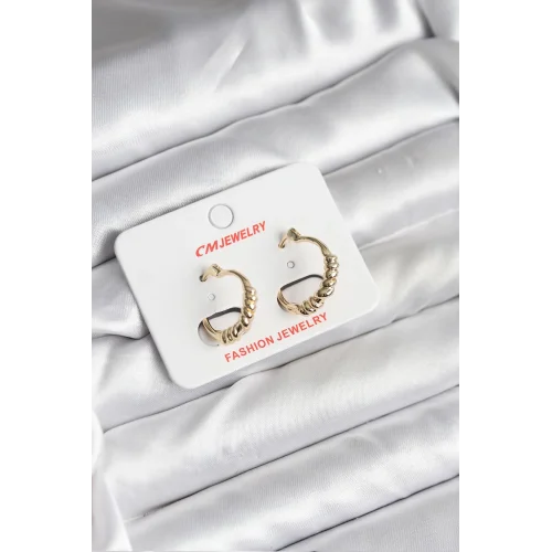 Mey İthalat® 14K Gold Renk Kaplama CM Kadın Küpe