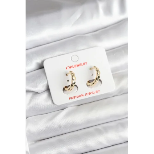 Mey İthalat® 14K Gold Renk Kaplama CM Kadın Küpe