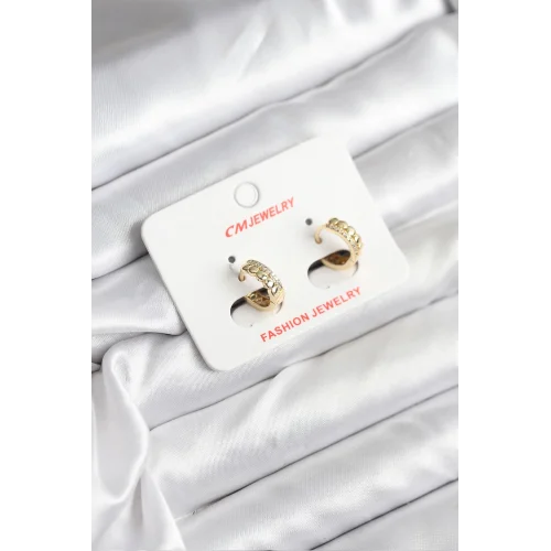 Mey İthalat® 14K Gold Renk Kaplama CM Kadın Küpe