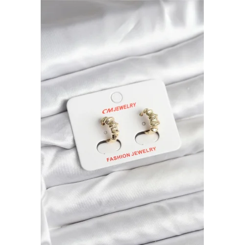 Mey İthalat® 14K Gold Renk Kaplama CM Kadın Küpe