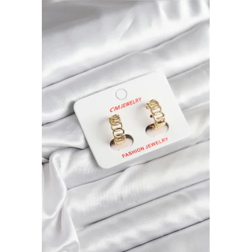 Mey İthalat® 14K Gold Renk Kaplama Samanyolu Model CM Kadın Küpe