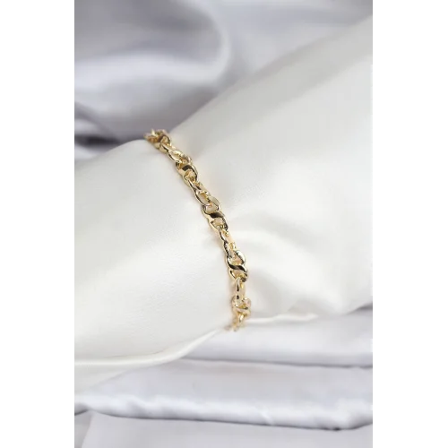 Mey İthalat® 14K Gold Renk Kaplama Zincir Model CM Kadın Bileklik