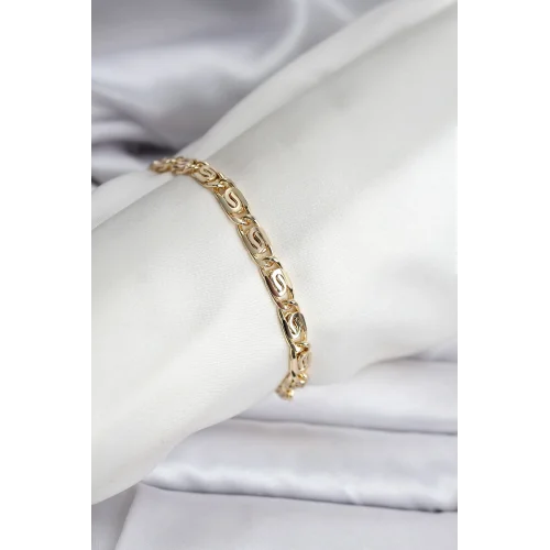 Mey İthalat® 14K Gold Renk Kaplama Zincir Model CM Kadın Bileklik