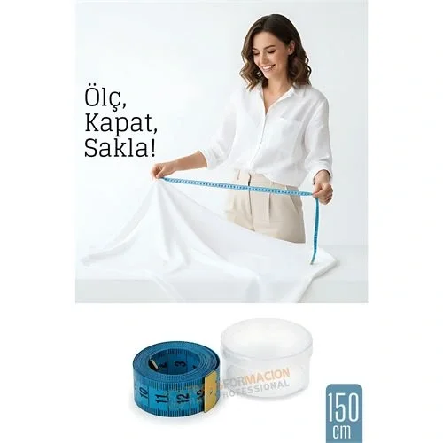 Mey İthalat® 150 cm Plastik Kutulu Mezura – Esnek, Dayanıklı, Dikiş ve Ölçüm İçin Pratik Şerit Metre