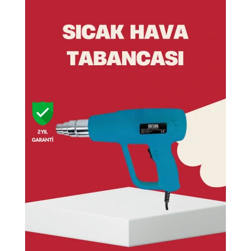 Mey İthalat® 2 Kademeli Güçlü Sıcak Hava Tabancası 380° – 500° Isı Ayarı