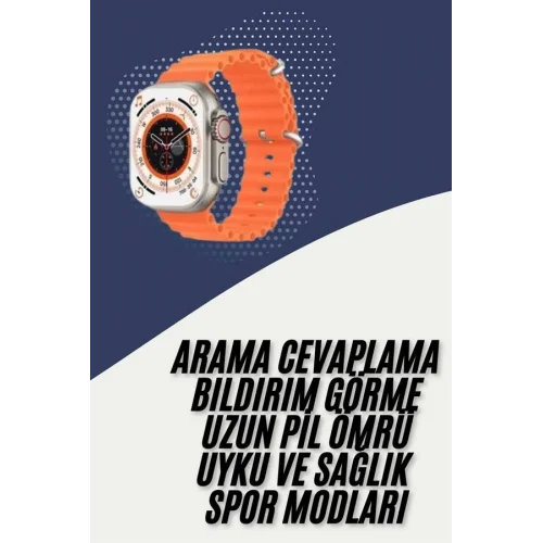 Mey İthalat® 2025 Model Akıllı Saat Çift Kordon Ios Ve Android Arama Cevaplama Sesli Asistan