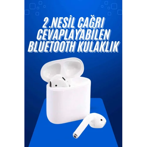 Mey İthalat® 2025 Model Çağrı Cevaplayabilen Bluetooth Kulaklık Beyaz Dokunmatik Kontrol