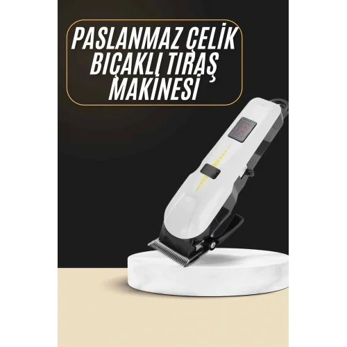 Mey İthalat® 2025 Model Şarjlı Dijital Saç Sakal Tıraş Makinesi Islak Kuru Kullanıma Uygun