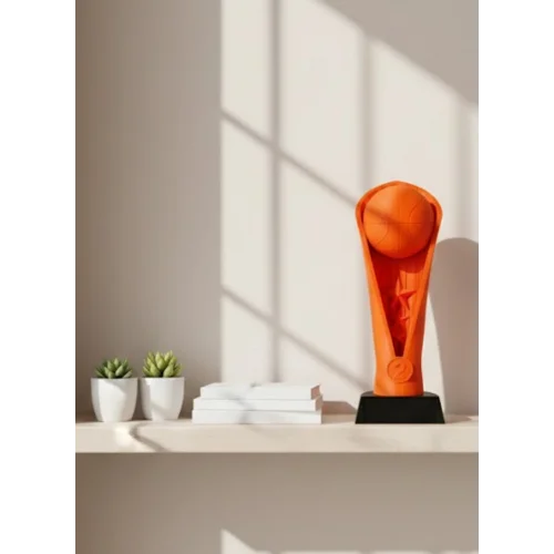 Mey İthalat® 23cm Turuncu Basketbol Kupa Biblo Modern Ödül Dekor Ürünü