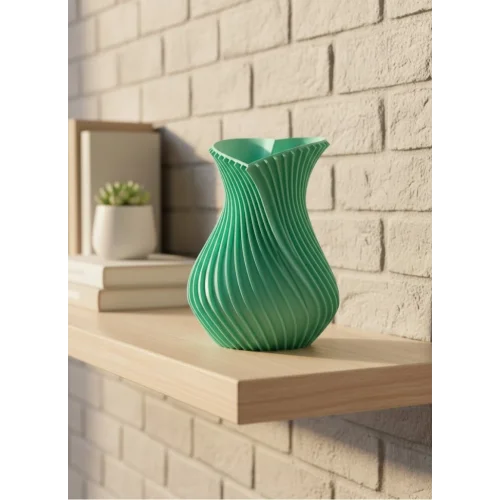 Mey İthalat® 24 cm Turkuaz Kalp Formlu Büyük Boy Vazo Estetik Dekor Ürünü