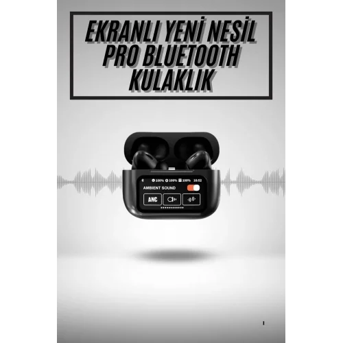 Mey İthalat® 2.Nesil Pro Ekranlı Sesli Görüşme Yapabilen Kablosuz Bluetooth Kulaklık