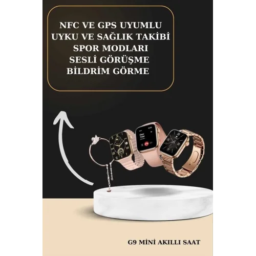 Mey İthalat® 3 Kordonlu Pembe Amoled Ekran Akıllı Saat ve Yeni Nesil Pro Kablosuz Bluetooth Kulaklık ANC/ENC