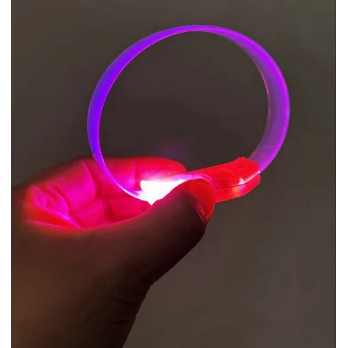 Mey İthalat® 3 Modlu Pilli LED Işıklı Esnek Parti Bilekliği Pembe
