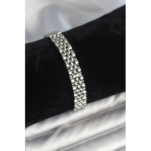 Mey İthalat® 316L Çelik 9 mm Kalınlıkta Gümüş Renkli Erkek Bileklik