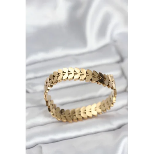 Mey İthalat® 316L Çelik Başak Model Kadın Kelepçe Bileklik