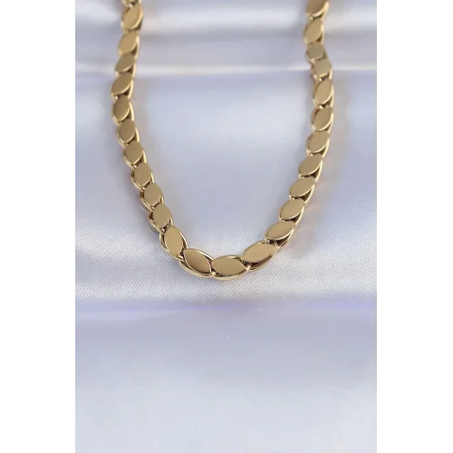 Mey İthalat® 316L Çelik Gold Renk Arpa Model Kolye