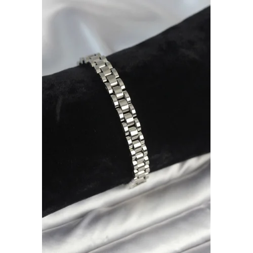 Mey İthalat® 316L Çelik Gümüş Renk 7 mm Kalınlık Erkek Bileklik