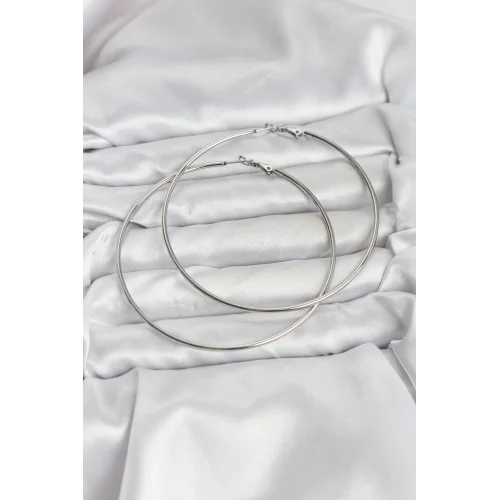 Mey İthalat® 316L Çelik Gümüş Renk 75 mm Halka Küpe