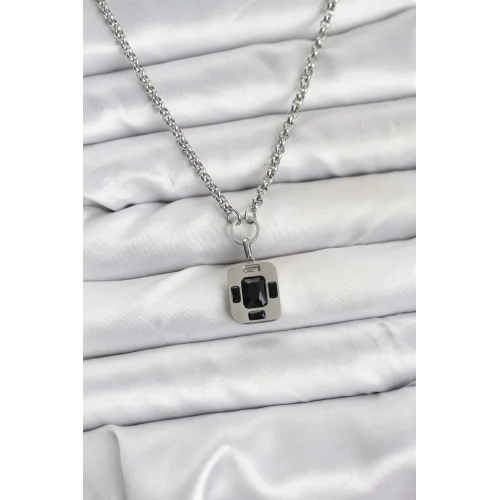 Mey İthalat® 316L Çelik Zincir Gümüş Renk Vintage Model Kadın Kolye