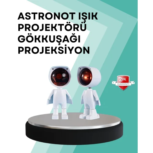 Mey İthalat® 360° Ayarlanabilir Başlıklı Astronot Gece Lambası