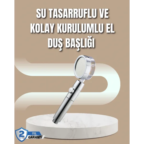 Mey İthalat® 360° Ayarlanabilir Çok Fonksiyonlu Duş Başlığı