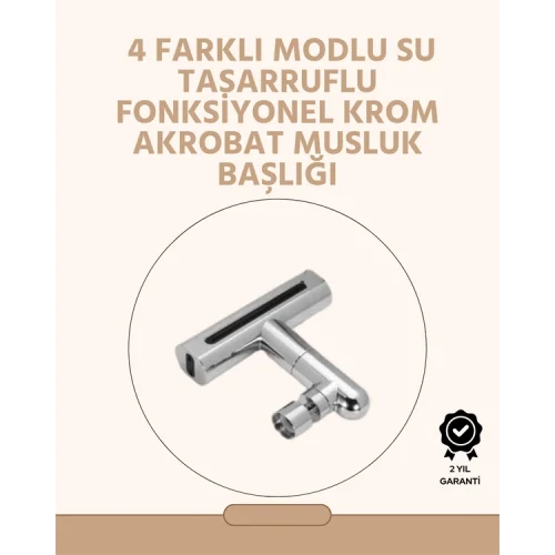 Mey İthalat® 360° Dönüşlü Su Akışı Başlığı | 4ü 1 Arada Kullanım