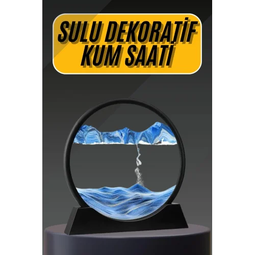 Mey İthalat® 3D Led Işıklı Kum Saati Gece Lambası Hareketli Sulu Kum Saati Dekoratif