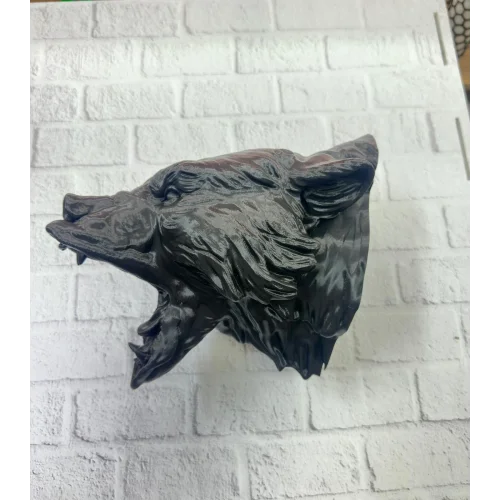 Mey İthalat® 3D Siyah Ayı Başı Duvar Dekoru Modern Asılabilir Heykel 25x19 cm