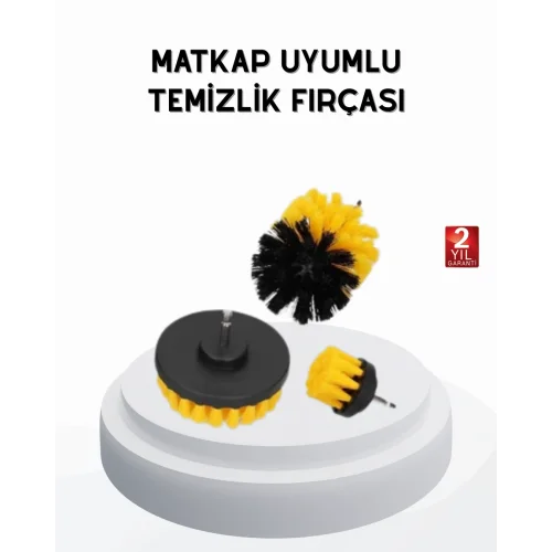 Mey İthalat® 3’lü Matkap Temizlik Fırçası Seti – Banyo, Mutfak ve Araç Jantı İçin Etkili