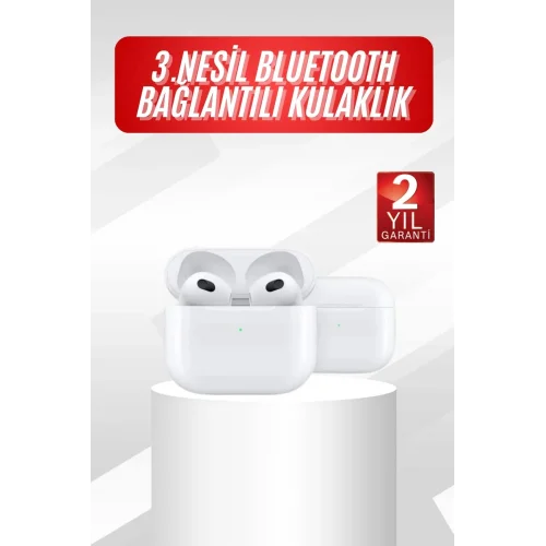 Mey İthalat® 3.Nesil İOS Android Uyumlu Bluetooth 5.0 Beyaz Çağrı Cevaplama