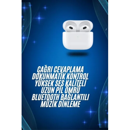 Mey İthalat® 3.Nesil İOS Android Uyumlu Bluetooth 5.0 Beyaz Çağrı Cevaplama