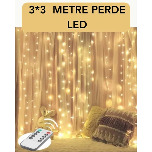 Mey İthalat® 3x3 Metre Perde LED Işık – Parti ve Bahçe Dekorasyonu