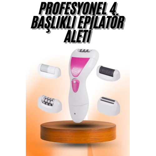 Mey İthalat® 4 Başlıklı Bakım Cihazı Epilatör Tüy Alma Makinesi Topuk Törpüsü