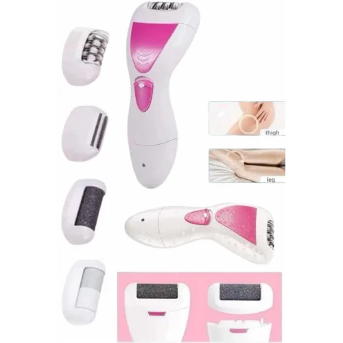 Mey İthalat® 4 Başlıklı Bakım Cihazı Epilatör Tüy Alma Makinesi Topuk Törpüsü