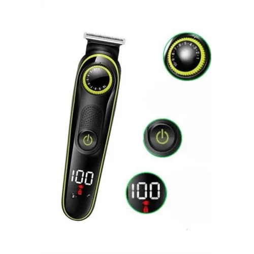 Mey İthalat® 5 Başlıklı Şarjlı Tıraş Makinesi Led Ekran Saç Sakal Ense Tıraşına Uygun Bakım Seti