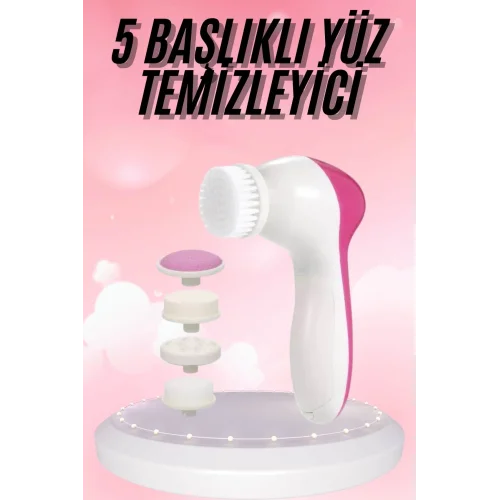 Mey İthalat® 5 Başlıklı Titreşimli Cilt Temizleme Seti Canlandırıcı ve Onarıcı