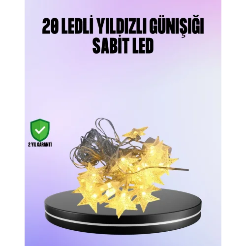 Mey İthalat® 5 Metre Yıldız Şeklinde Led Şerit Işık Sabit Beyaz Aydınlatma
