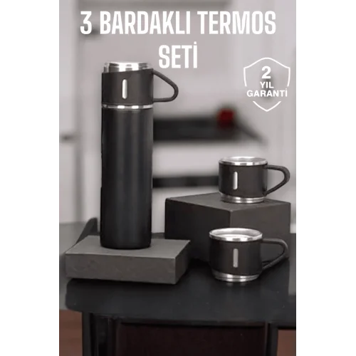 Mey İthalat® 500 ml Kapasiteli Taşınabilir Basınçlı Termos Seti Günlük Kullanım için İdeal