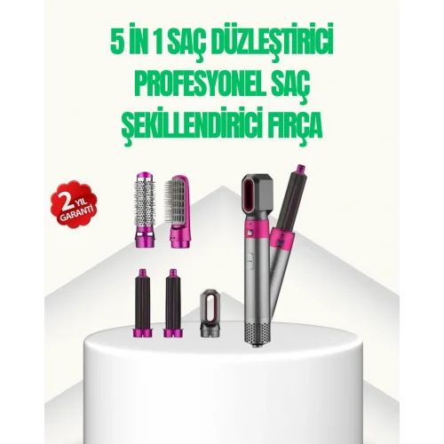 Mey İthalat® 5’i 1 Arada Profesyonel Saç Şekillendirici Tek Cihazla Sınırsız Stil