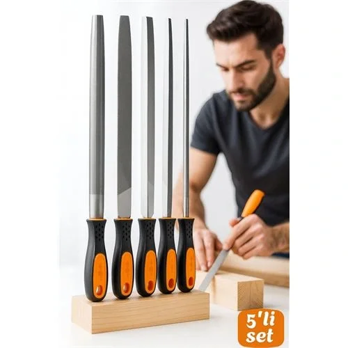 Mey İthalat® 5’li Profesyonel El Eğesi ve Törpü Seti - Ahşap Törpüsü - Ağaç Törpüsü Endüstriyel Karbon Çelik