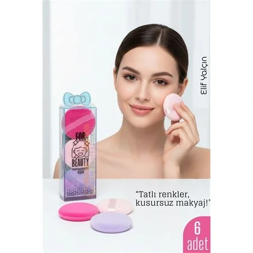 Mey İthalat® 6lı Makyaj Süngeri Seti – Yumuşak Dokulu, Latex-Free, Pürüzsüz Uygulama İçin İdeal