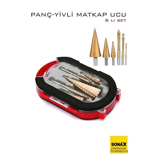 Mey İthalat® 6lı Titanyum Kaplama Kademeli Panç Matkap Ucu Seti – Metal, Ahşap ve Plastik için