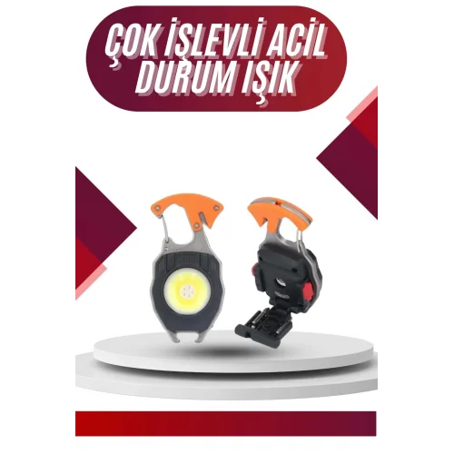 Mey İthalat® 7 Modlu Mini Led Lamba Anahtarlık USB Şarjlı Kamp İçin Taşınabilir