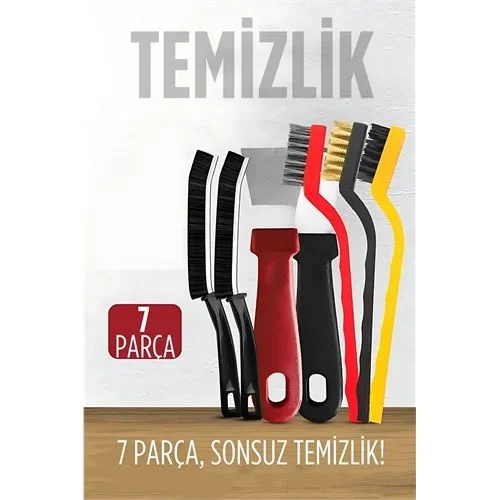 Mey İthalat® 7 Parça Çok Amaçlı Temizlik Spatula ve Fırça Seti